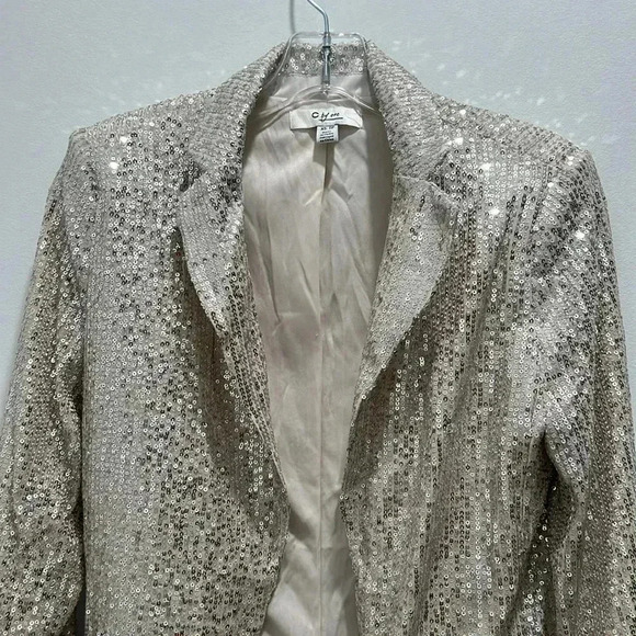 C by One Open Front Sequin Blazer - Picture 3 of 9